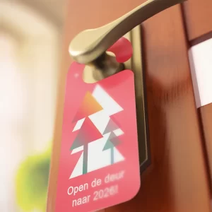New Year's card - door hanger - pink