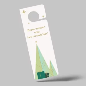 New Year's card - door hanger - green