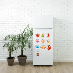 Set van 10 vrolijke ontbijt magneetjes